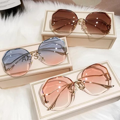 Rimless Fashion Sun Glasses Ladies