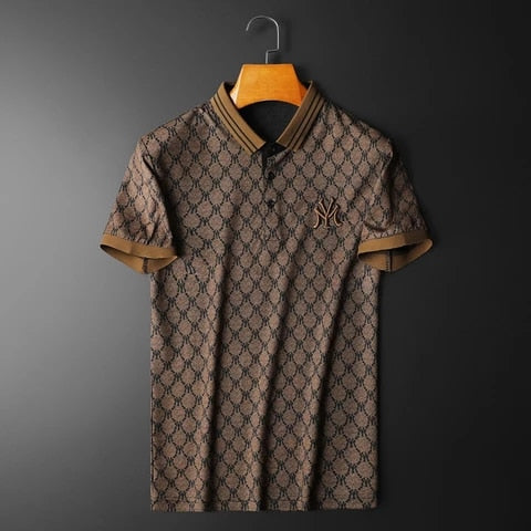 New POLO Shirts Men Business Slim Short Sleeve Lapel T-shirt