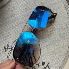 Hollow Pattern Oval Sunglasses