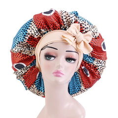 Elastic Band Large Satin Bonnet Sleeping Cap Women African