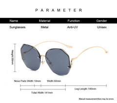 Rimless Fashion Sun Glasses Ladies