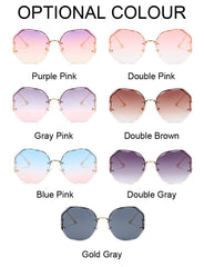 Rimless Fashion Sun Glasses Ladies