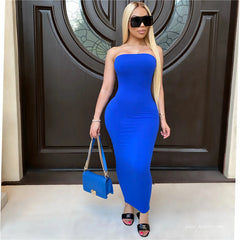 Slim Strapless Off Shoulder Long Maxi Dress Women