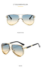 Hollow Pattern Oval Sunglasses