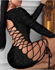 Fashion Women Sexy Bling Bodycon Mini Dress