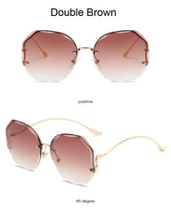 Rimless Fashion Sun Glasses Ladies