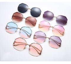 Rimless Fashion Sun Glasses Ladies