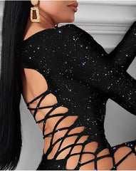 Fashion Women Sexy Bling Bodycon Mini Dress