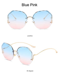 Rimless Fashion Sun Glasses Ladies