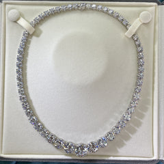 Trendy Diamond Necklace Real 925 Sterling Silver Engagement Wedding Chain Necklace For Women