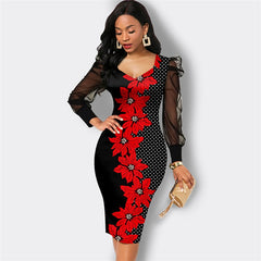 Fashion Elegant Print Bodycon Dress