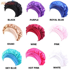 Women Satin Solid Sleeping Cap